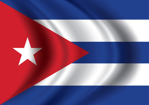 Vector Cuba flag blowing in the wind