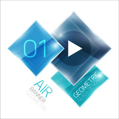 Multicolored squares with sample text