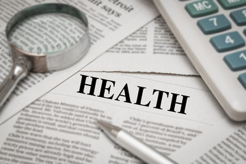 health headline on newspaper