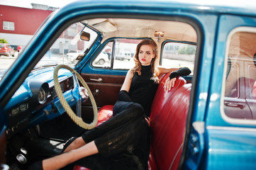 Portrait of beautiful fashion girl model with bright makeup