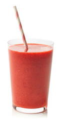 Glass of strawberry smoothie