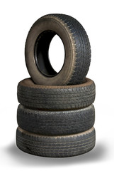  Car tyre isolated on pure white background 