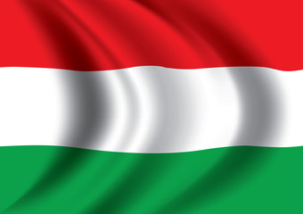 Vector Hungary flag blowing in the wind