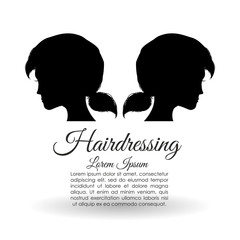 Hair salon design. Hairdressing icon. , vector silhouette style