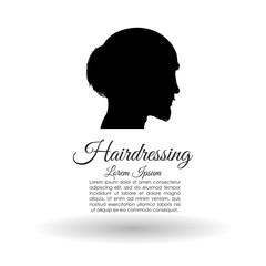 Hair salon design. Hairdressing icon. , vector silhouette style