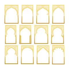 Gold Design Arab windows for Ramadan Kareem Template  - obrazy, fototapety, plakaty