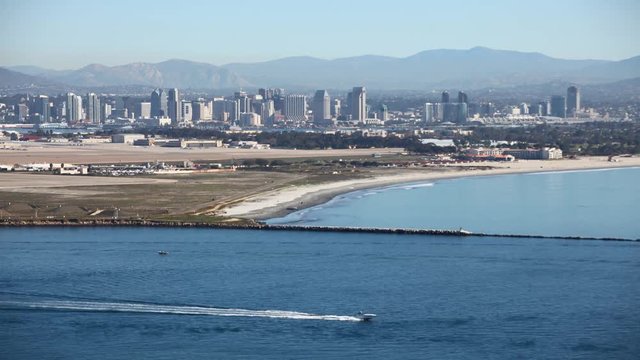 4K UltraHD A timelapse view of San Diego with ships in the foreground