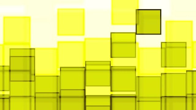 Seamless looping background animation with yellow falling square frames and bright background