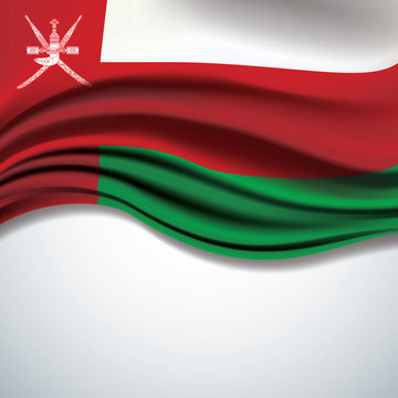 Vector of  oman flag blowing in the wind..