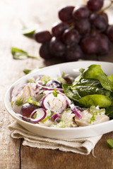 Spinach, grape and celery salad