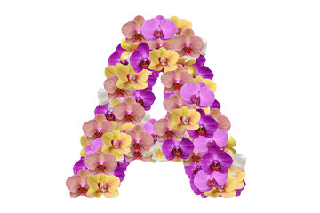 Letter a made of flowers