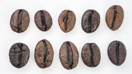 Fresh coffee beans, selective focus