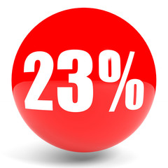 Discount 23 percent off. 3D illustration.