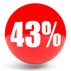 Discount 43 percent off. 3D illustration.