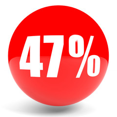 Discount 47 percent off. 3D illustration.