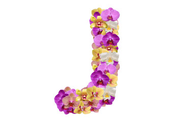 Letter j made of flowers