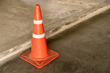 Traffic cone on road