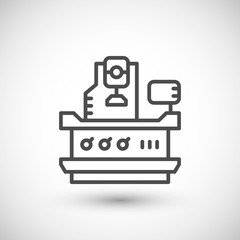 Vertical milling machine line icon