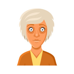 Young Woman Avatar Portrait Userpic on White Background. Vector