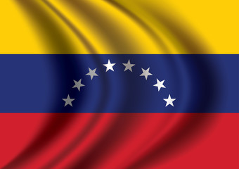 Vector of Venezuela flag blowing in the wind.