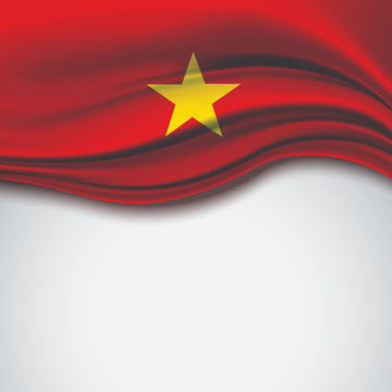 Vector of vietnam flag in gray background