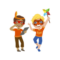 Two Boys With Painted Faces