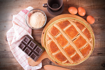 Chocolate coconut tart