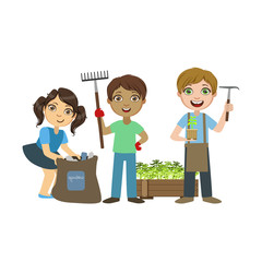 Children Gardening Together