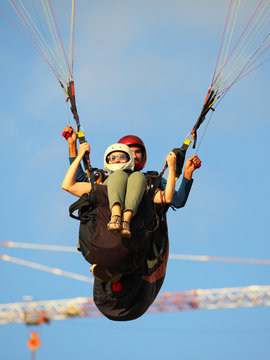 paragliding in the mediterranean sky