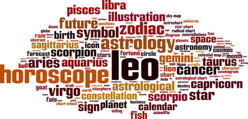 Obraz premium Leo word cloud concept. Vector illustration