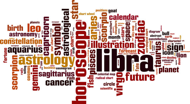 Libra word cloud concept. Vector illustration