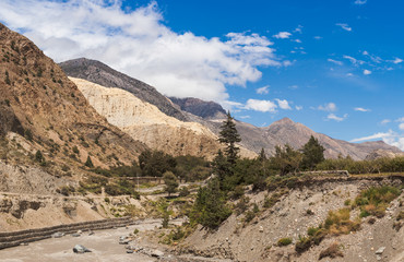 Landscape in Himalayas mountains, Annapurna range, Nepal.