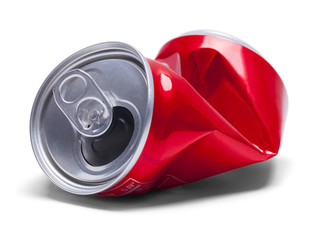 Red Crushed Soda Can