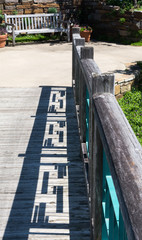 Art Fence leading to bench