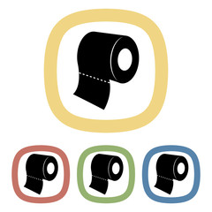 Black icon of toilet paper