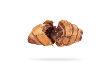 roissants with chocolate filling on a white background