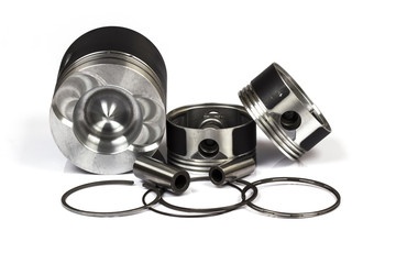 auto piston parts white background isolated