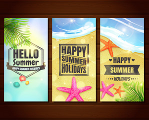 Summer holidays and travel banners