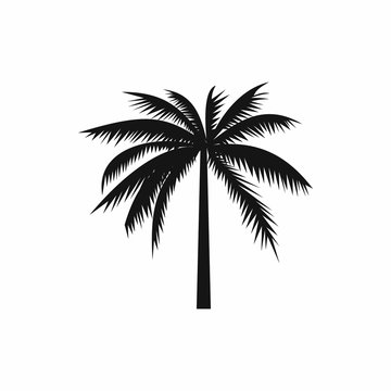 One palm tree icon, simple style