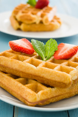 Waffles with ice cream
