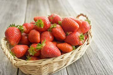 Basket with strawberries.