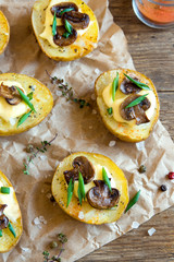 Baked potatoes with mushroom