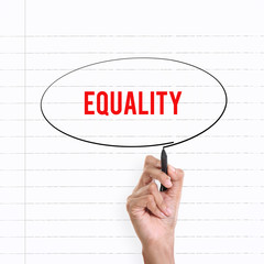 Equality, hand writing notes