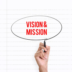 Vision & Mission, hand writing notes