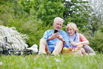 Happy senior couple outdoor