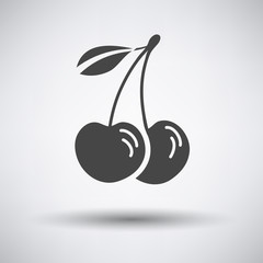 Cherry icon on gray background