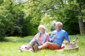 Senior couple relaxing outdoor