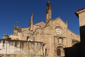 Fototapeta premium Romanesque façade of the Old Cathedral (aka St Mary's church) of Plasencia, Caceres province, Extremadura, Spain