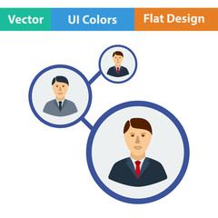 Flat design icon of Businessmen structure