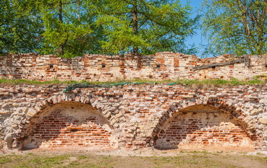 The ruins of the fortress wall of the ancient monastery